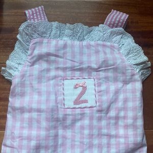 Boutique 2nd Birthday Bow Romper, 18-24 months with adjustable straps